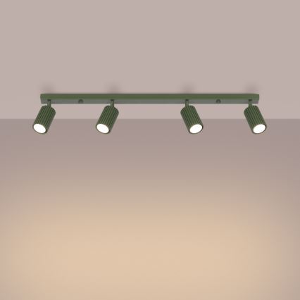 Spotlámpa KARBON 4xGU10/10W/230V zöld