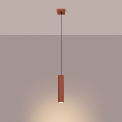 Csillár zsinóron KARBON 1xGU10/10W/230V piros