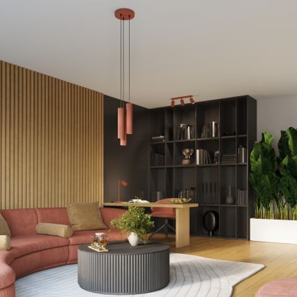 Spotlámpa KARBON 3xGU10/10W/230V piros