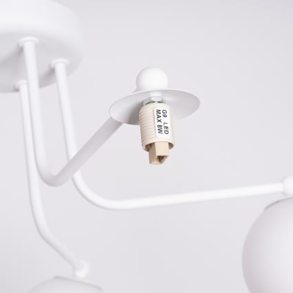 Csillár rúdon ASTRAL 5xG9/8W/230V fehér