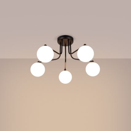 Csillár rúdon ASTRAL 5xG9/8W/230V fekete