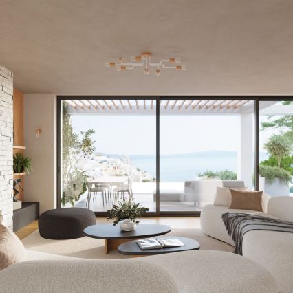 Fali lámpa TIMBO 1xE27/15W/230V fehér/bézs/bükkfa