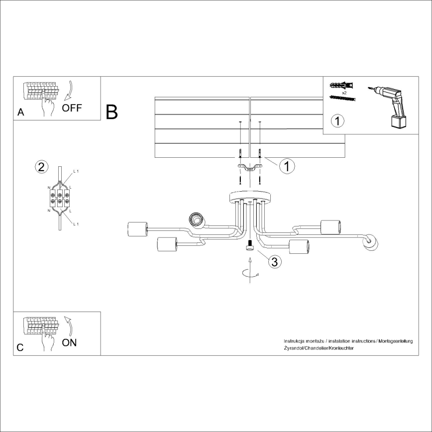 Felületre szerelhető csillár TIMBO 6xE27/15W/230V fehér/bézs/bükkfa