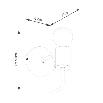 Fali lámpa TIMBO 1xE27/15W/230V fekete/bézs/bükkfa