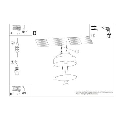 OMIQ mennyezeti lámpa 4xE27/15W/230V átm. 30 cm piros