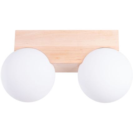 Mennyezeti lámpa BULBO 2xG9/8W/230V bükkfa/fehér