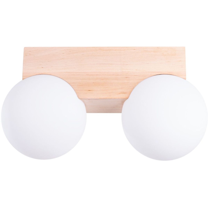 Mennyezeti lámpa BULBO 2xG9/8W/230V bükkfa/fehér