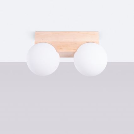 Mennyezeti lámpa BULBO 2xG9/8W/230V bükkfa/fehér