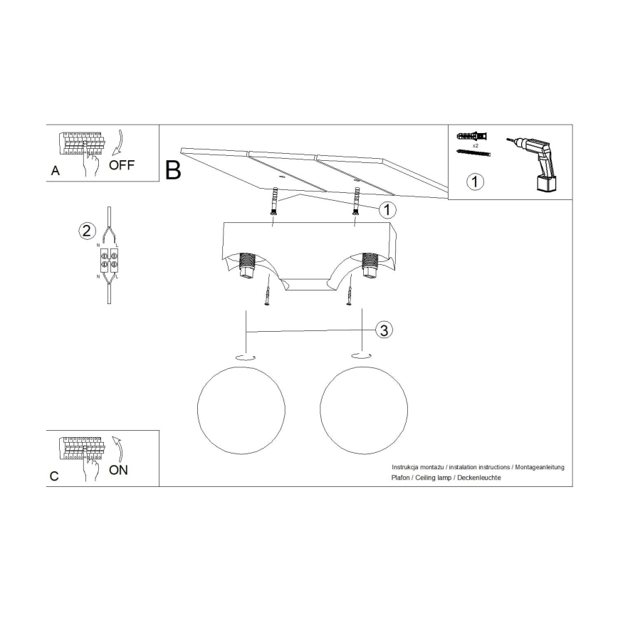 Mennyezeti lámpa BULBO 2xG9/8W/230V bükkfa/fehér