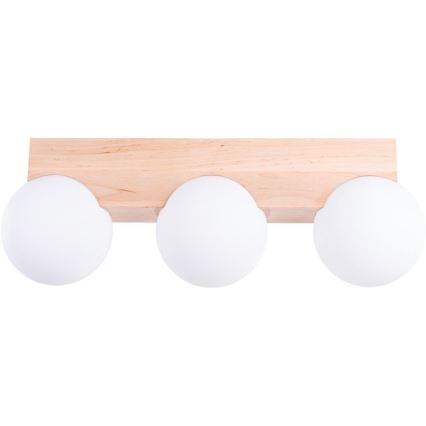 Mennyezeti lámpa BULBO 3xG9/8W/230V bükkfa/fehér