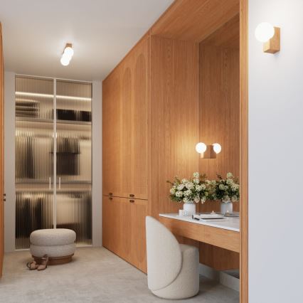 Mennyezeti lámpa BULBO 4xG9/8W/230V bükkfa/fehér