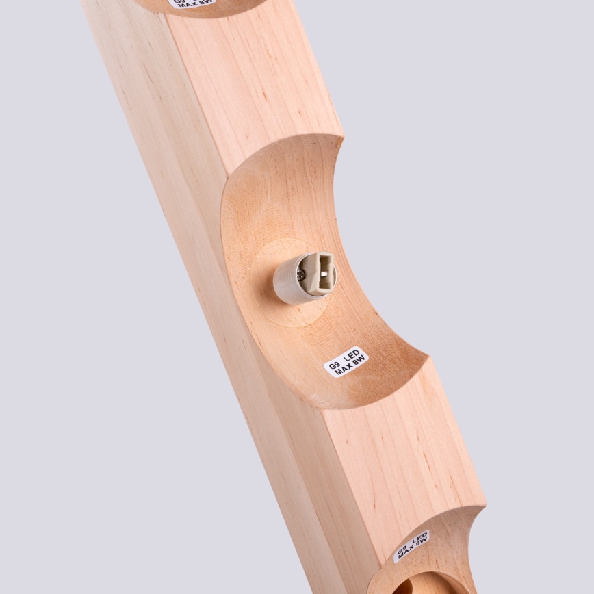 Mennyezeti lámpa BULBO 4xG9/8W/230V bükkfa/fehér