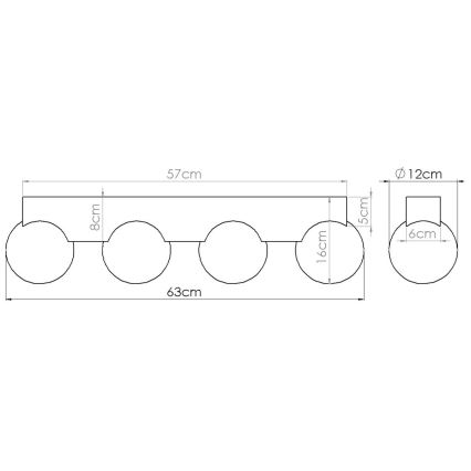 Mennyezeti lámpa BULBO 4xG9/8W/230V bükkfa/fehér