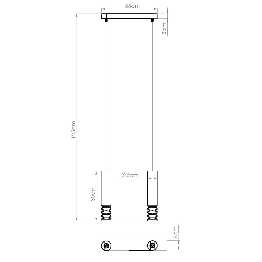 Csillár zsinóron LAMI 2xGU10/10W/230V fehér