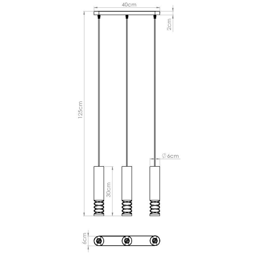 Csillár zsinóron LAMI 3xGU10/10W/230V fehér