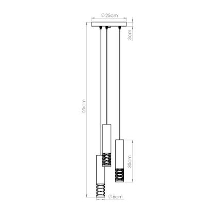 Csillár zsinóron LAMI 3xGU10/10W/230V fehér