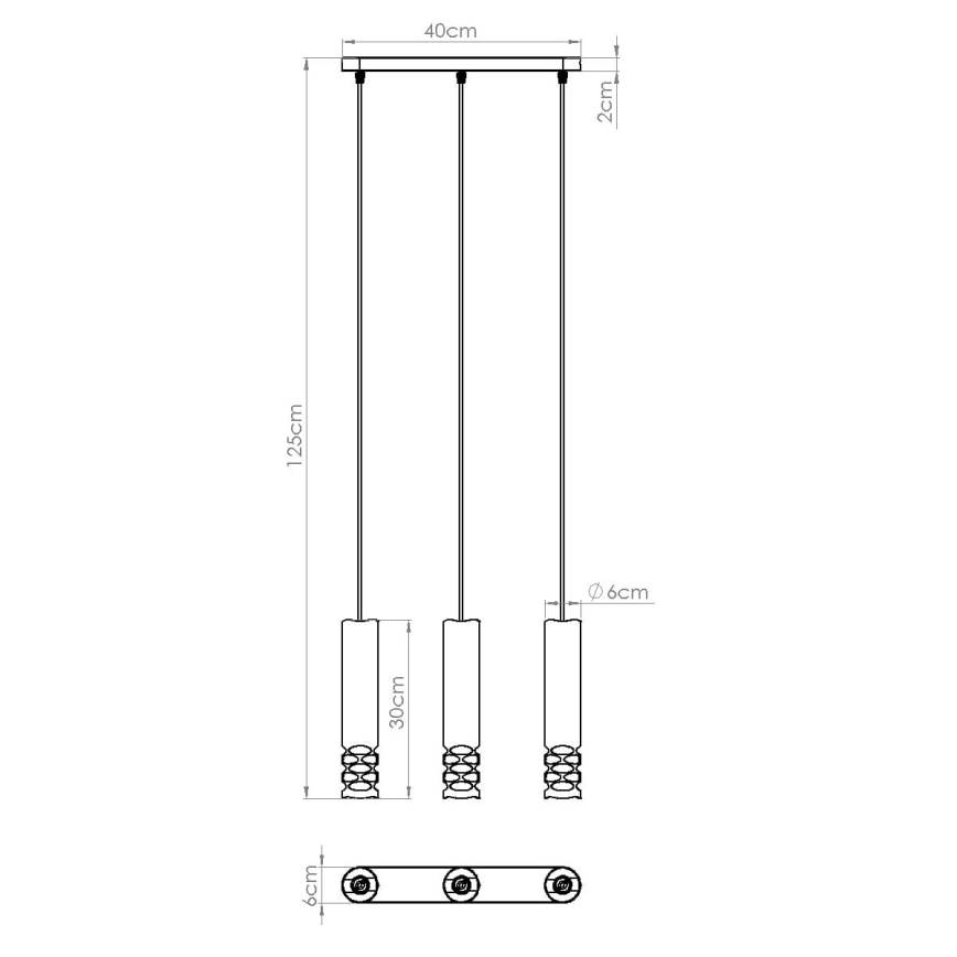 Csillár zsinóron LIRO 3xGU10/10W/230V fehér