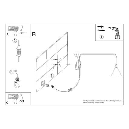 Fali lámpa NOX 1xE14/10W/230V fehér