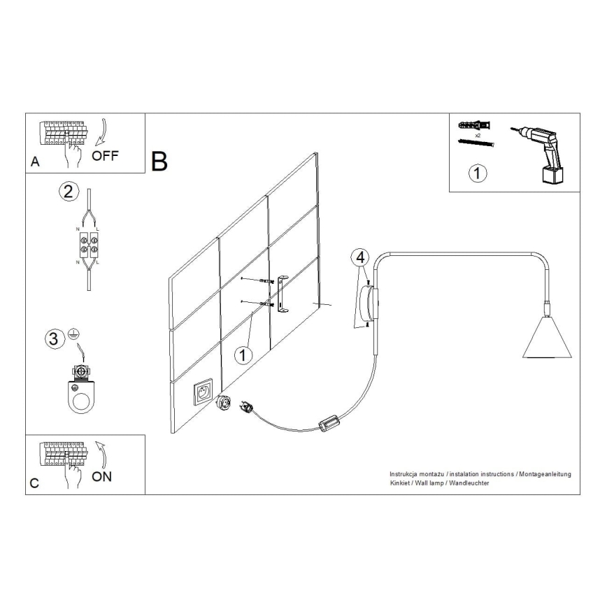 Fali lámpa NOX 1xE14/10W/230V zöld