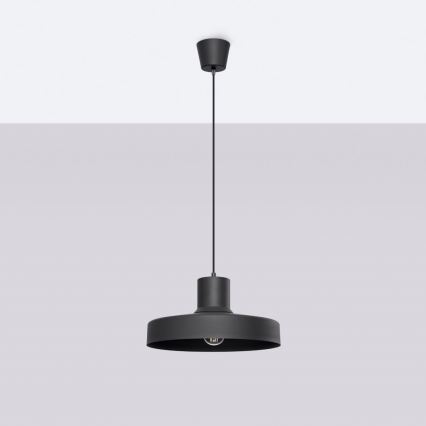 Csillár zsinóron BILO 1xE27/15W/230V átm. 35 cm fekete