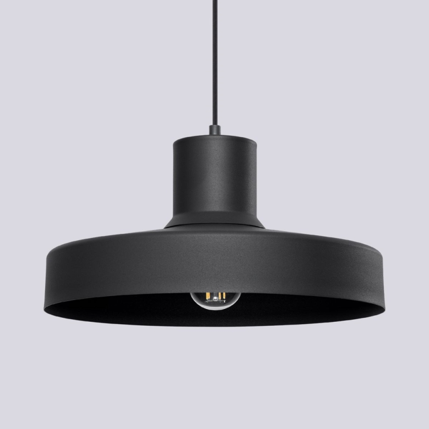 Csillár zsinóron BILO 1xE27/15W/230V átm. 35 cm fekete