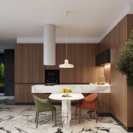 Csillár zsinóron BILO 1xE27/15W/230V átm. 35 cm krémes