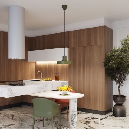 Csillár zsinóron BILO 1xE27/15W/230V átm. 35 cm zöld