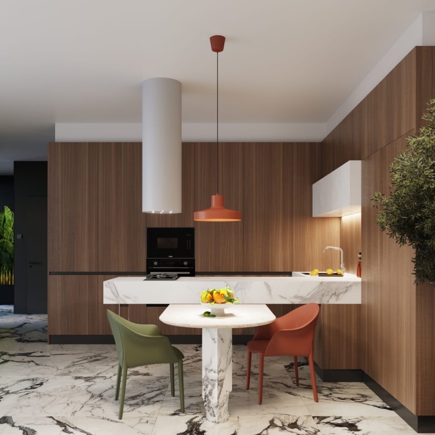 Csillár zsinóron BILO 1xE27/15W/230V átm. 35 cm narancs