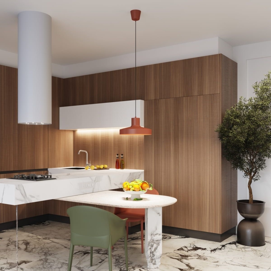 Csillár zsinóron BILO 1xE27/15W/230V átm. 35 cm narancs