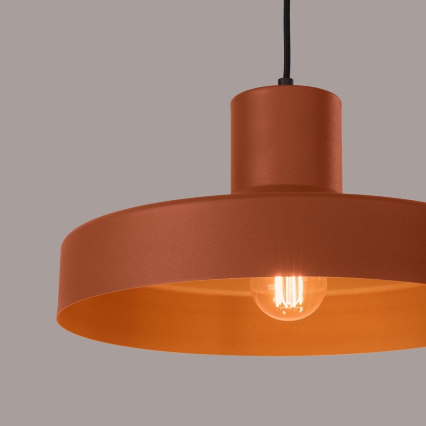 Csillár zsinóron BILO 1xE27/15W/230V átm. 35 cm narancs