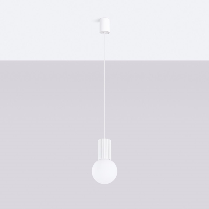 Csillár zsinóron HALO 1xG9/8W/230V átm. 12 cm fehér