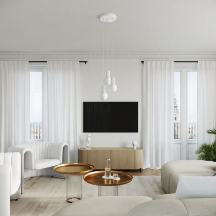 Csillár zsinóron HALO 3xG9/8W/230V átm. 25 cm fehér