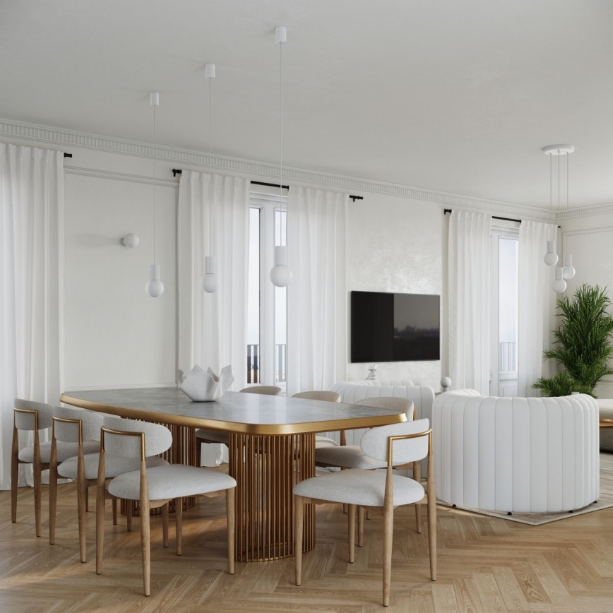 Csillár zsinóron HALO 3xG9/8W/230V átm. 25 cm fehér