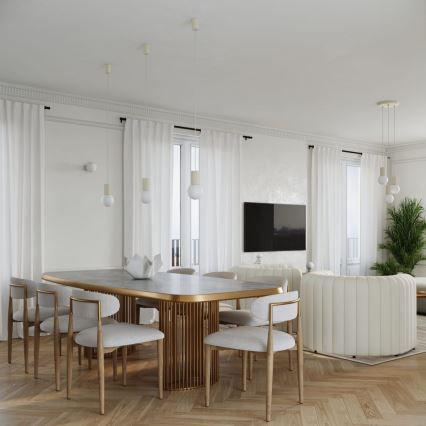 Csillár zsinóron HALO 1xG9/8W/230V átm. 12 cm krémes