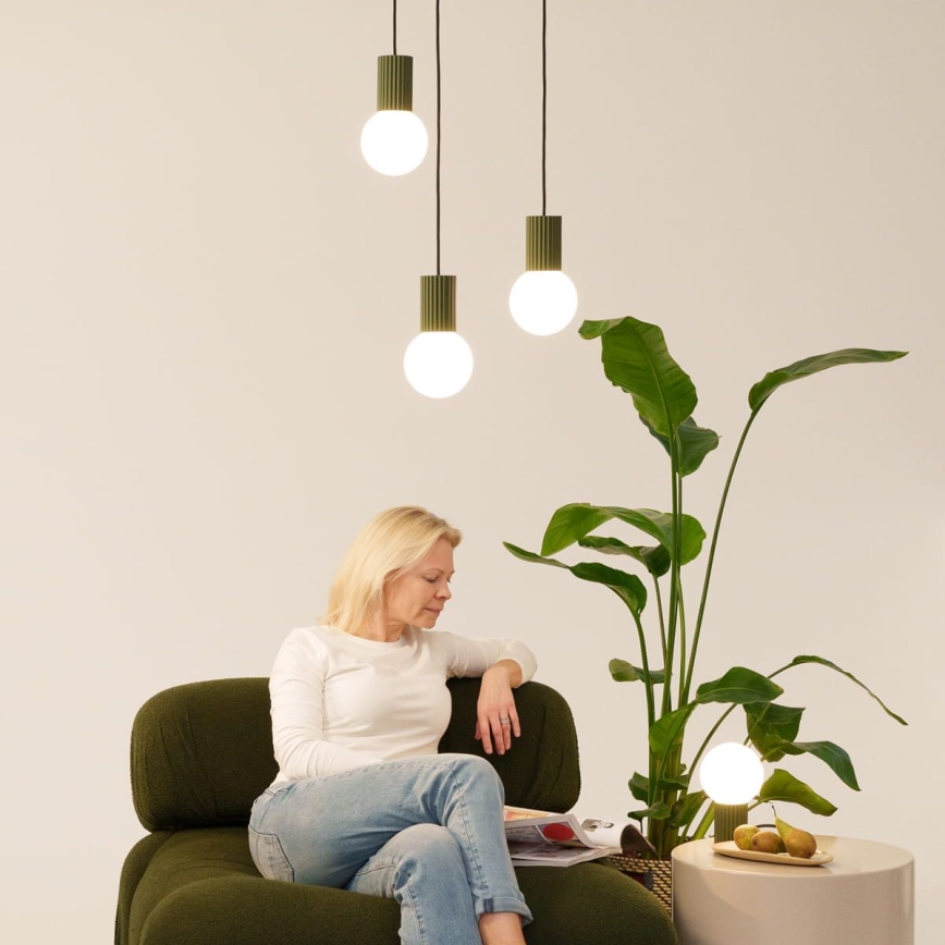Csillár zsinóron HALO 1xG9/8W/230V átm. 12 cm zöld