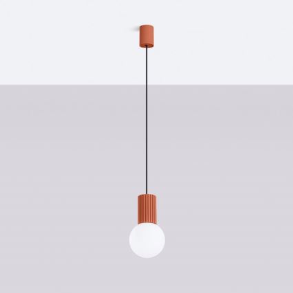 Csillár zsinóron HALO 1xG9/8W/230V átm. 12 cm narancs