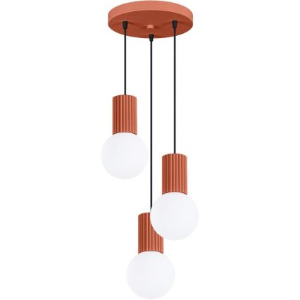 Csillár zsinóron HALO 3xG9/8W/230V átm. 25 cm narancs