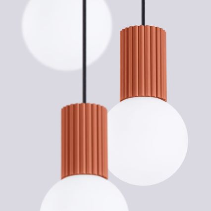 Csillár zsinóron HALO 3xG9/8W/230V átm. 25 cm narancs