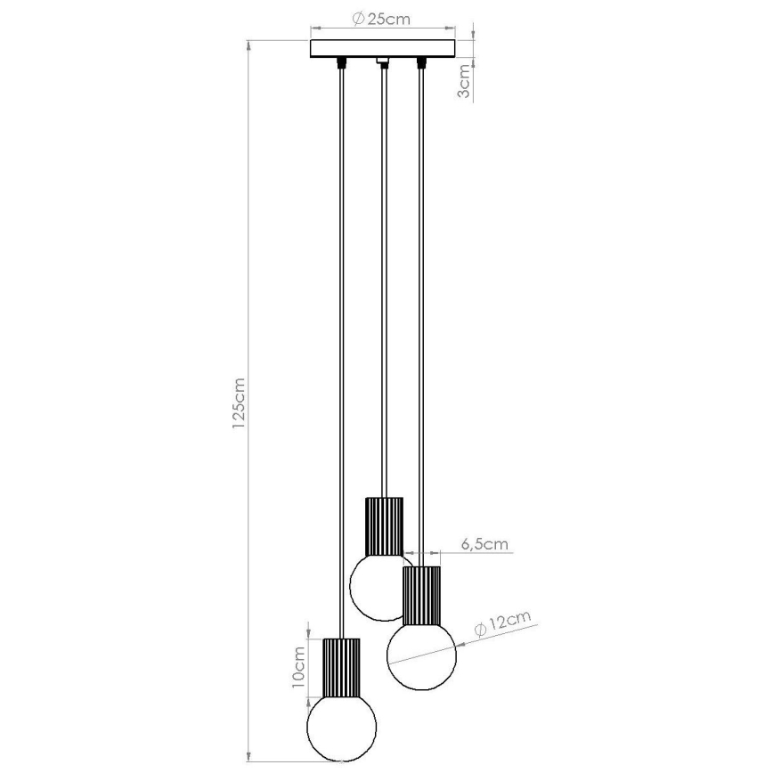 Csillár zsinóron HALO 3xG9/8W/230V átm. 25 cm narancs