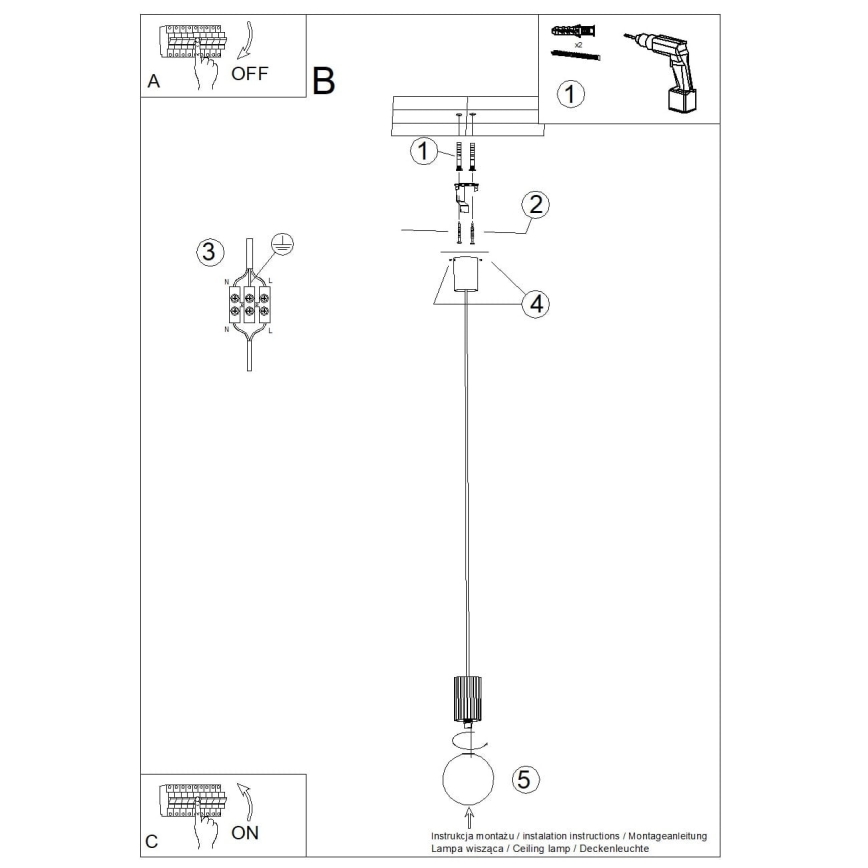 Csillár zsinóron HALO 1xG9/8W/230V átm. 12 cm kék