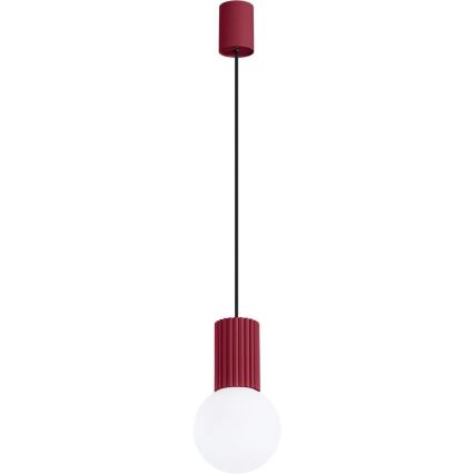 Csillár zsinóron HALO 1xG9/8W/230V átm. 12 cm piros