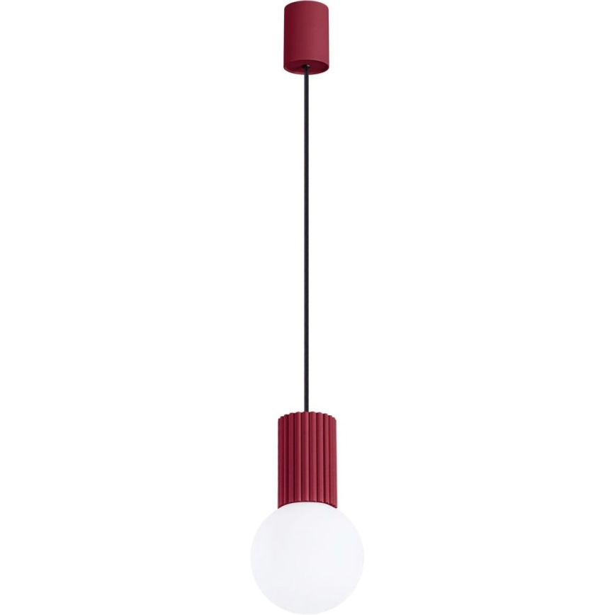 Csillár zsinóron HALO 1xG9/8W/230V átm. 12 cm piros