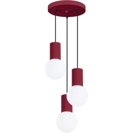 Csillár zsinóron HALO 3xG9/8W/230V átm. 25 cm piros