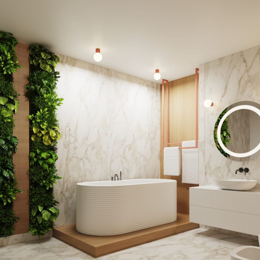 Fürdőszobai fali lámpa HALO 1xG9/8W/230V átm. 12 cm IP44 rózsaszín