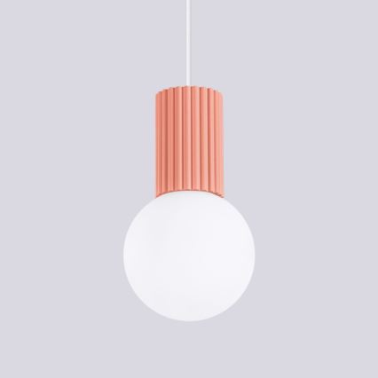 Csillár zsinóron HALO 1xG9/8W/230V átm. 12 cm rózsaszín