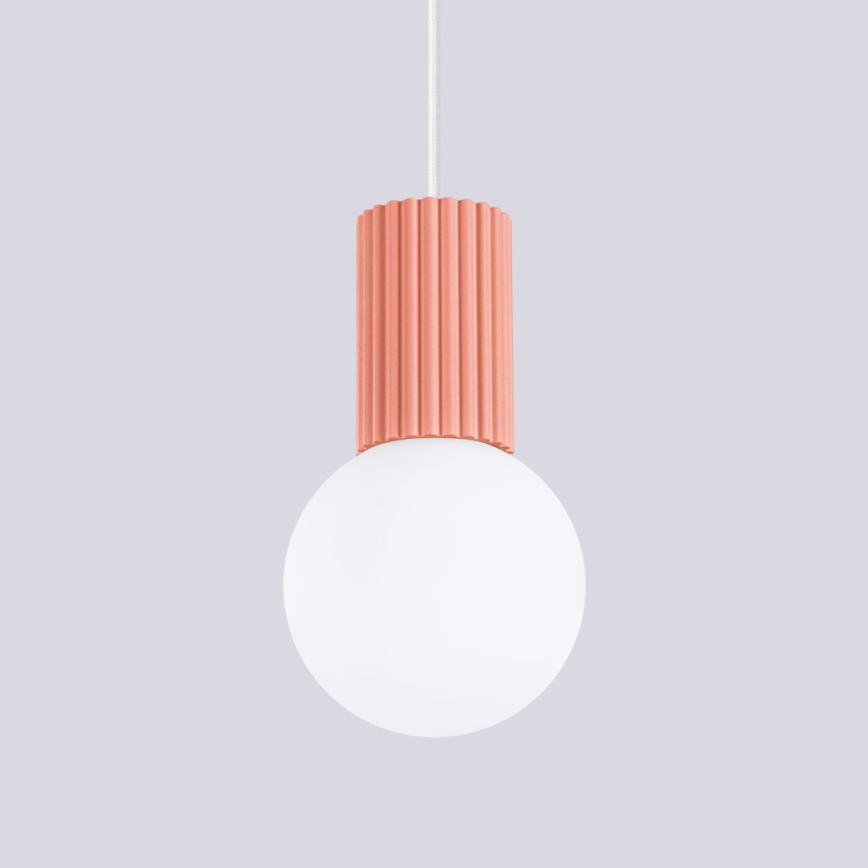 Csillár zsinóron HALO 1xG9/8W/230V átm. 12 cm rózsaszín