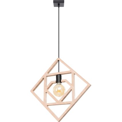 Csillár zsinóron CARO 1xE27/15W/230V bükkfa
