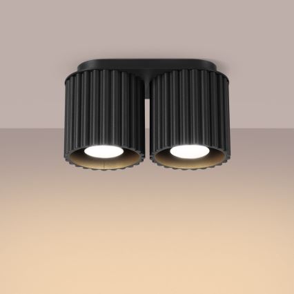 AURA 2xGU10/10W/230V fekete spotlámpa