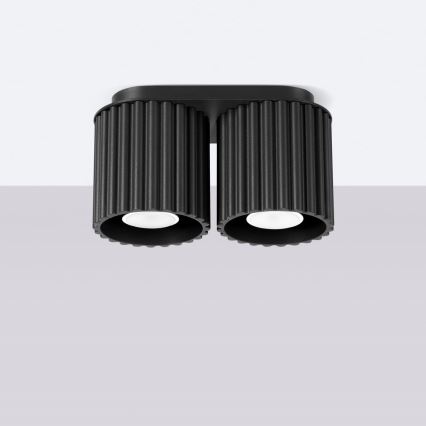 AURA 2xGU10/10W/230V fekete spotlámpa