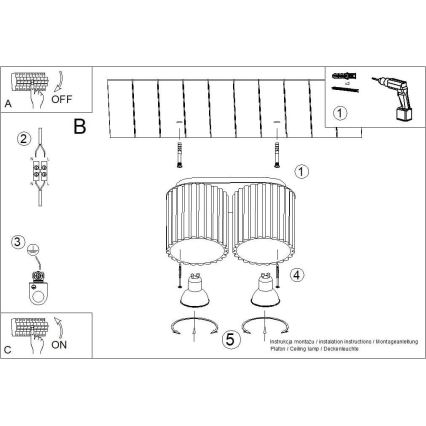 AURA spotlámpa 2xGU10/10W/230V zöld